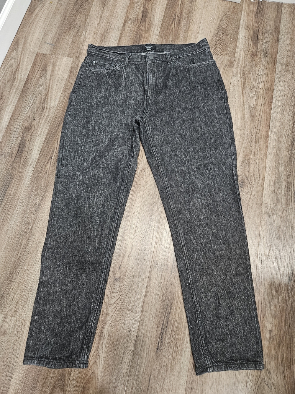Banana Republic Men's Charcoal Acid-Wash Slim Straight Jeans